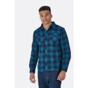 Rab Boundry Mens Flannel Button Down Shirt Sz M Blue